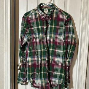 jcrew’s L men’s madras button down/button up shirt plaid EUC